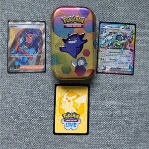 Pokemon TCG cards -75cards- Zero Duplicates! Includes 1 free (empty) tin!